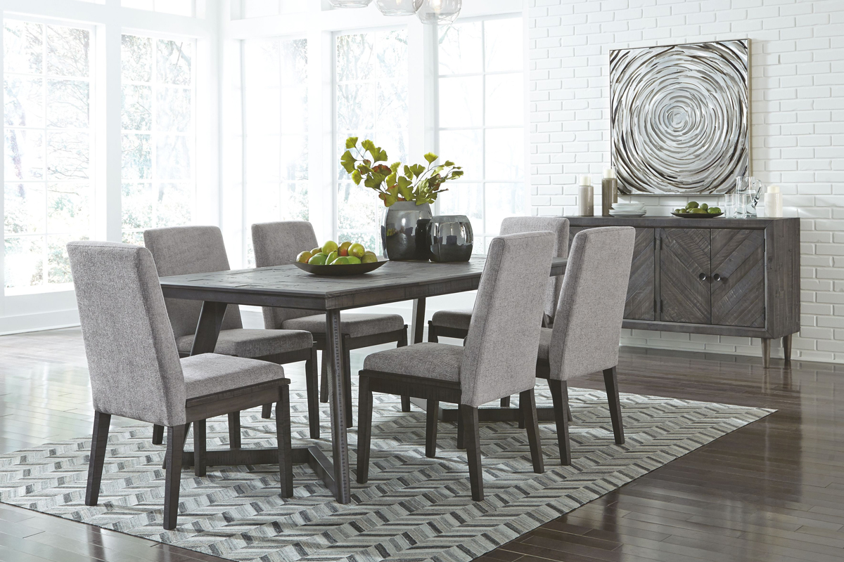 Besteneer Dark Gray Rectangular Dining Room Table