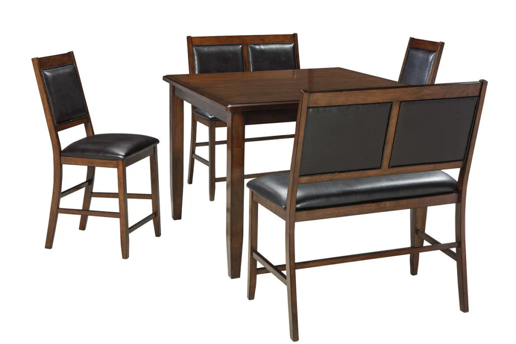 Meredy Brown Dining Room Counter Table Set